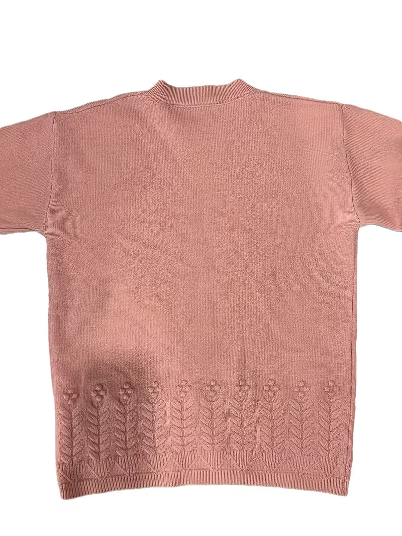 100% WOOL Women'S Elegant Sweater | Soft Long Sleeve Pullover with Round Neck, Neutral Tones, Button Details - Cozy Fall/Winter Sweater for Everyday & Formal Outfits