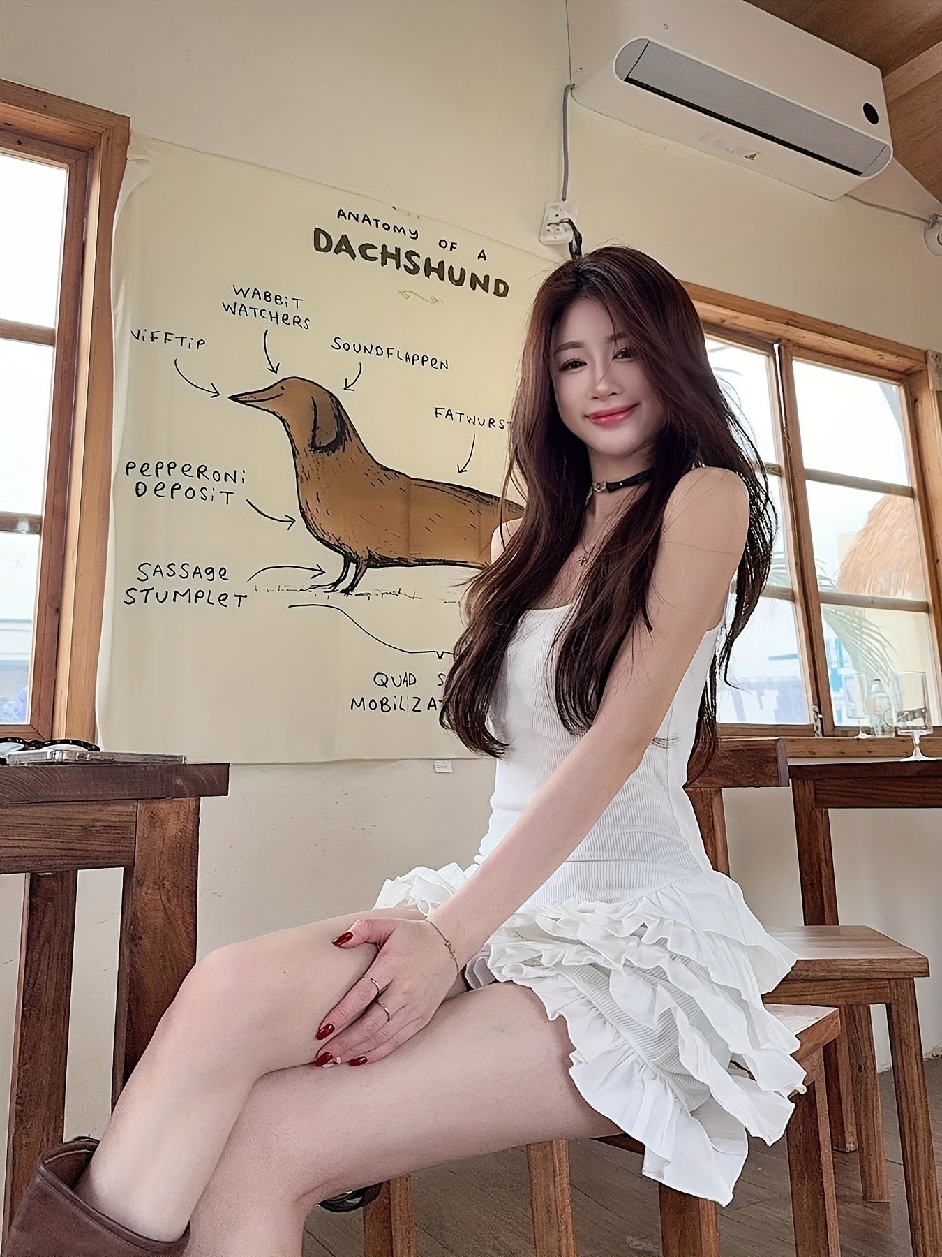 Chic Summer Dress for Women with a Fitted Waist And Sweet And Spicy Style, Featuring a Unique Ruffled Short Skirt with a Five-Layer Design.