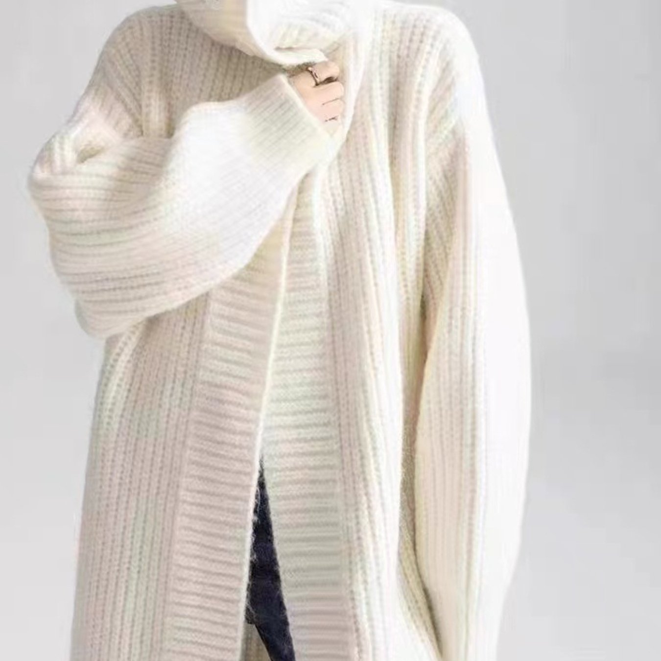 Women's Elegant Long Cardigan Coat - Winter Warm Collar Trench Coat with Button Front, Long Sleeve Button- Jacket for Fall & Winter, Versatile Outerwear (Hand Wash\u002FDry Clean) - Coat Length for Dresses & Blouses