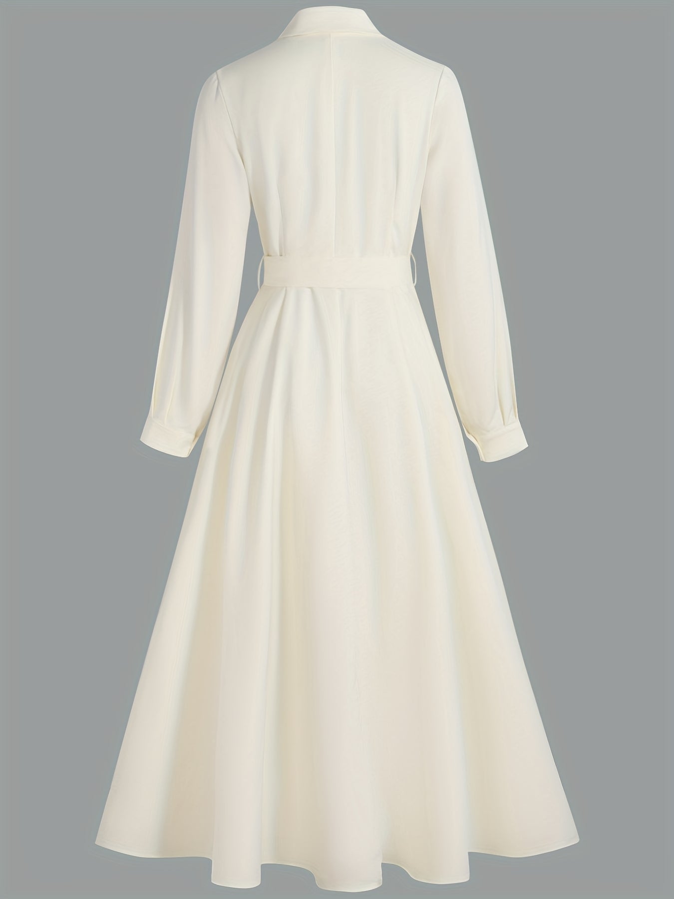 Women's Elegant Collar Dress - Fitted Solid Color Winter Wedding Guest Gown, Machine Washable Fall\u002FWinter Party Dress, Tailored Elegant Outfit for Special Occasions & Casual Attire (Non-)