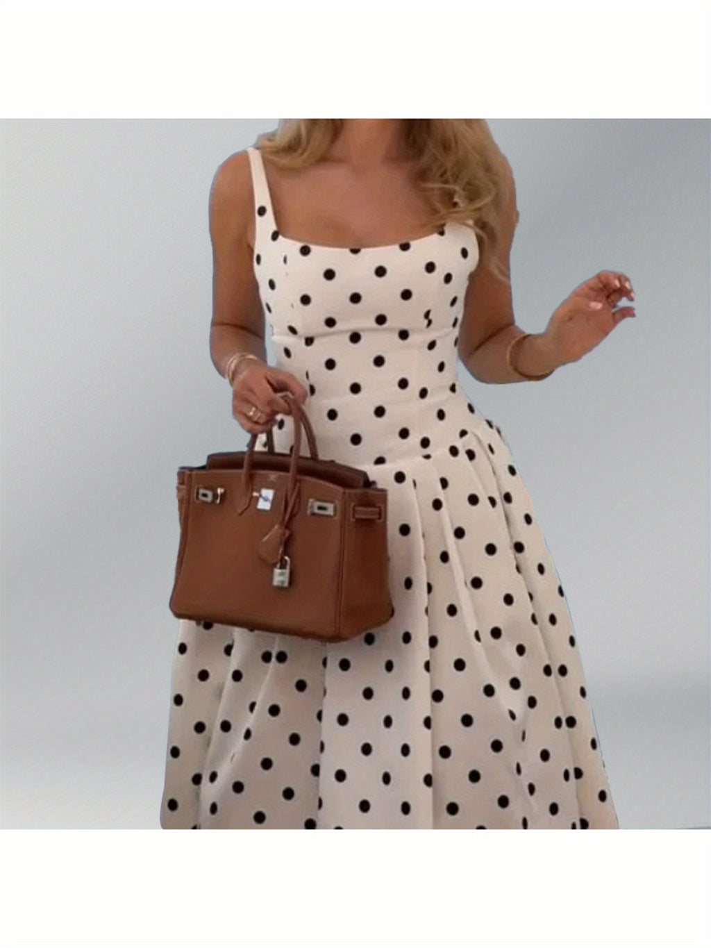 Women's Elegant Polka Dot dress - A-Line Formal & Casual party, Everyday to Evening Outfits - Machine Washable Non-See-Through Summer Dress for Women