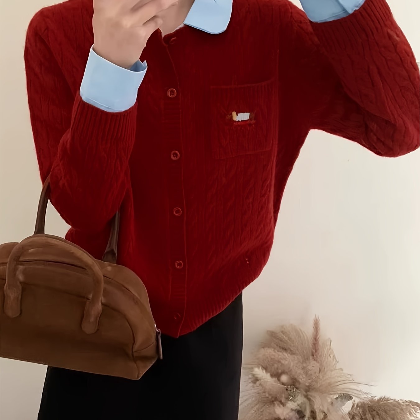 Korean-inspired Design Turtleneck Sweater Faux Two-piece Cardigan Women'S Autumn And Winter New Fashion Versatile Outerwear Long-sleeve Top