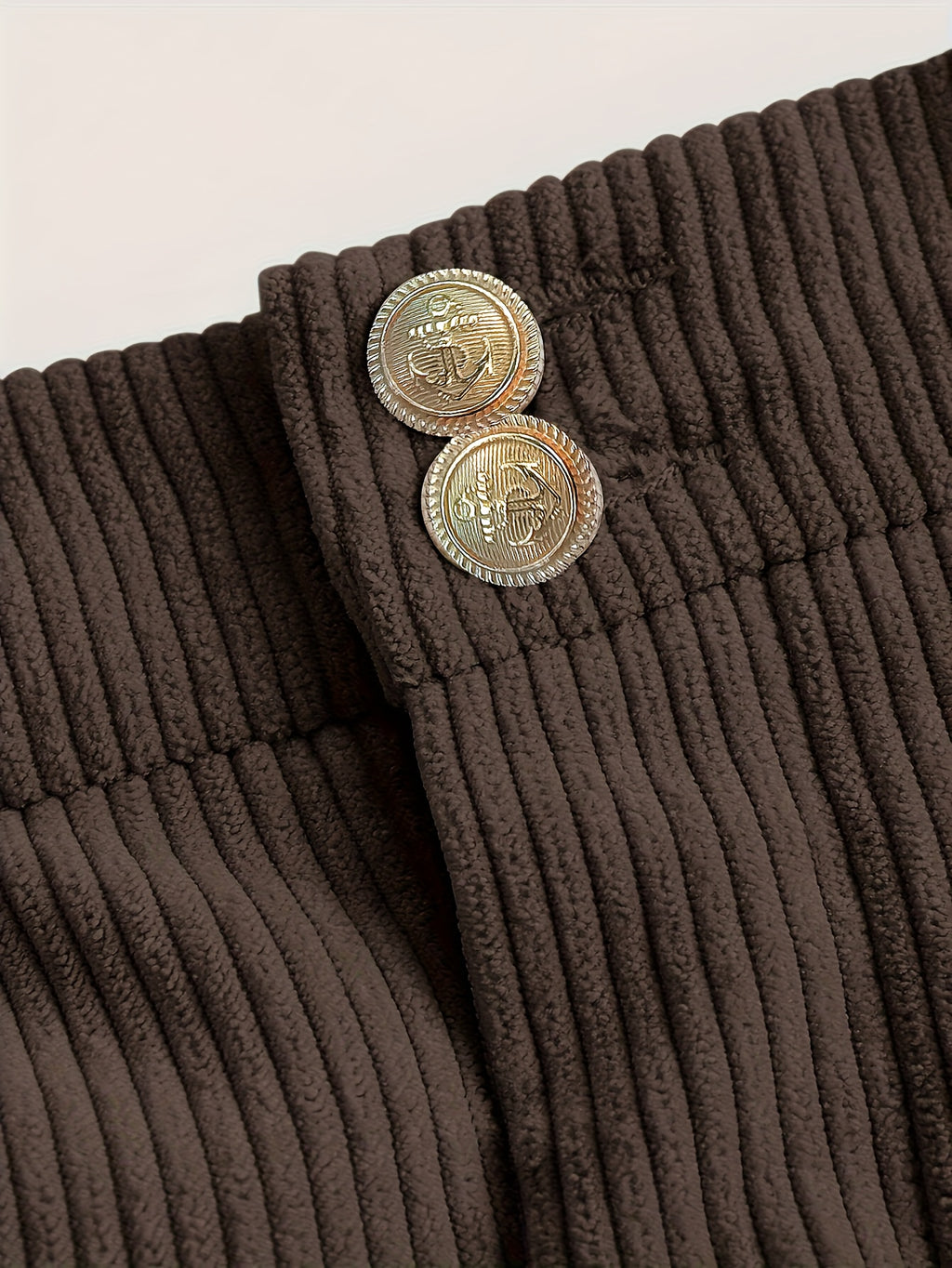 1pc Elegant Pleated Polyester Skirt for Women, Summer Solid Color A-Line Woven Skirt with Button Detail