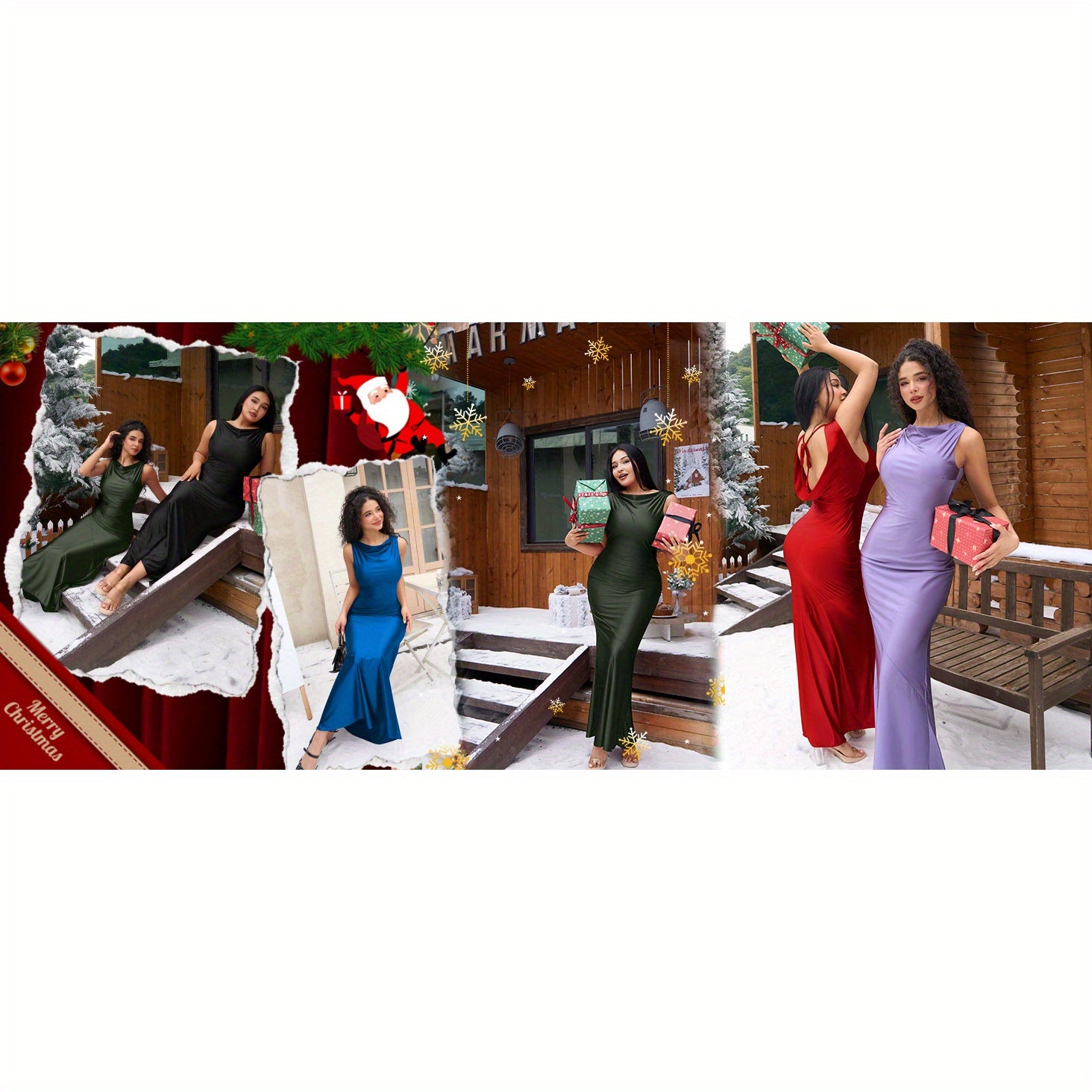 Memoriesea Women'S Satin Elegant Sleeveless High Neck Tie Cocktail Party Maxi Dress