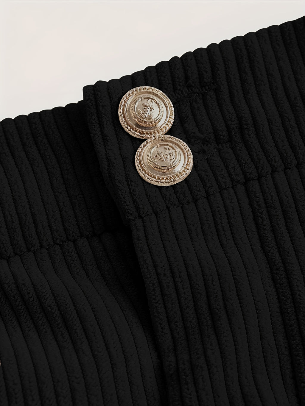 1pc Elegant Pleated Polyester Skirt for Women, Summer Solid Color A-Line Woven Skirt with Button Detail