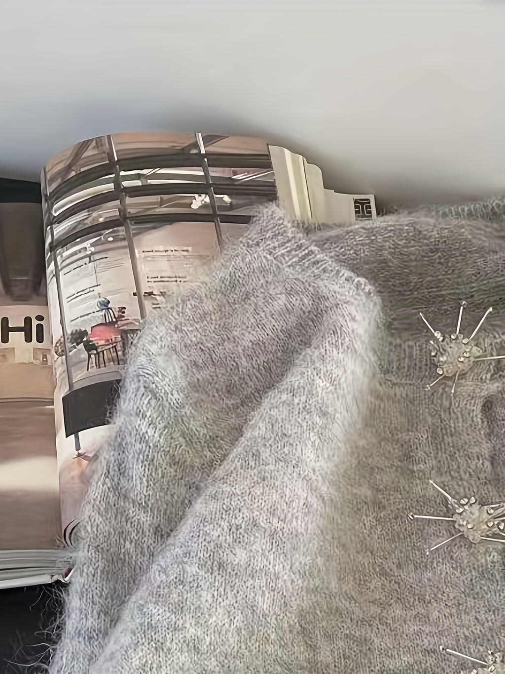 Women's Korean Inspired Elegant Winter Sweater - Soft Grey Round Neck Long Sleeve Button-Front Jacket-like Blazer, Korean Drama-Inspired Cozy Fall Winter Sweaters for Casual & Formal Events (Hand Wash\u002FDry Clean)