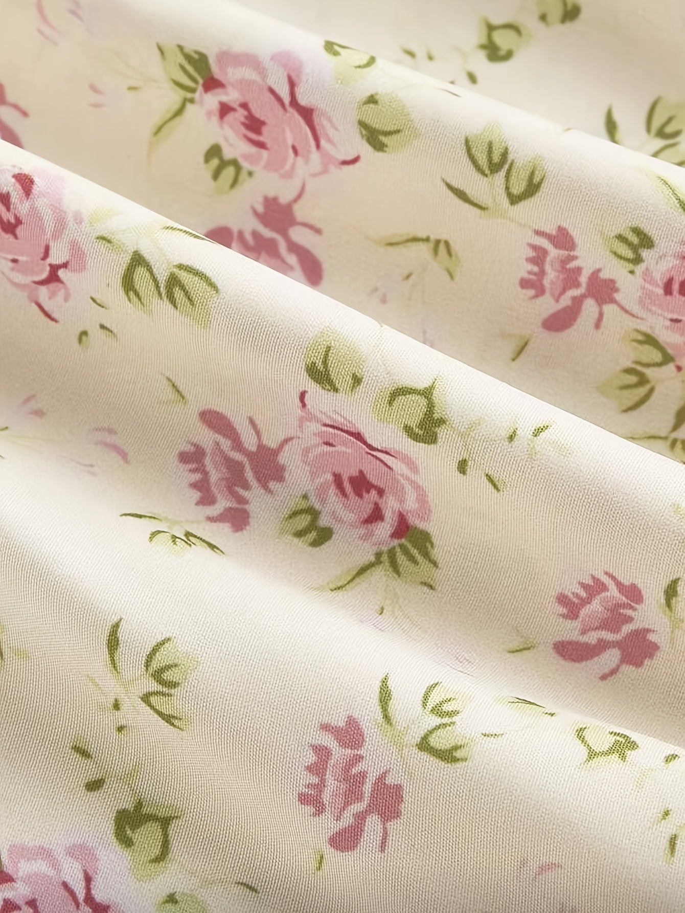 Women'S Elegant French Floral Print A-Line Maxi Dress with Spaghetti Strap & Waist Tie Belt - Pink & Floral Print Long Formal & Casual Evening Gown, Machine Washable For Parties, Office, Casual Attire - Spring\u002Ffall\u002Fsummer Seasonal Wear