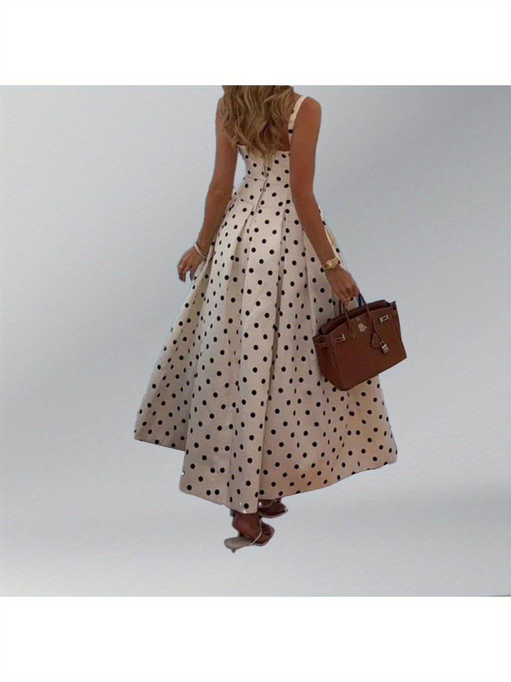 Women's Elegant Polka Dot dress - A-Line Formal & Casual party, Everyday to Evening Outfits - Machine Washable Non-See-Through Summer Dress for Women