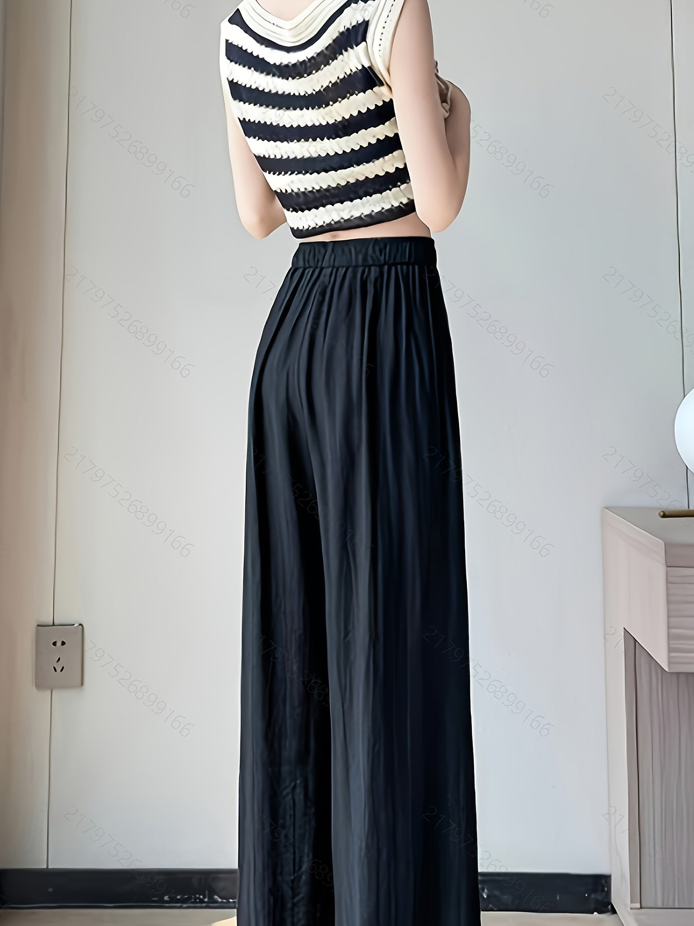 Slant Pockets Wide Leg Pants, Casual Loose Pants For Spring & Summer, Women's Clothing